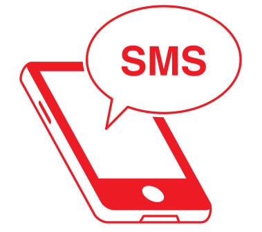 Icon: DRK Frankfurt-Smartphone mit SMS in Sprechblase