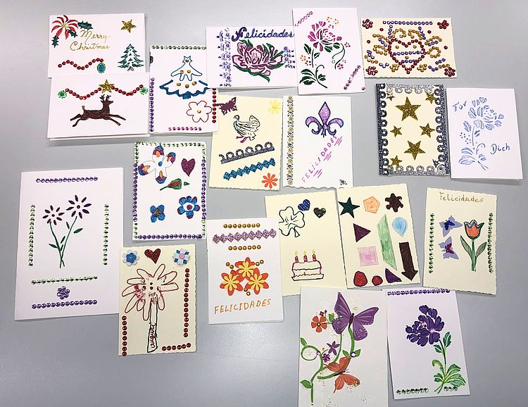 Spanische Gruppe Glückwunschkarten Selbstgebastelte Glückwunschkarten